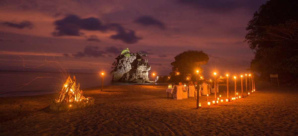 Lionfish Dinner Set Up Anse Mamin Beach St Lucia